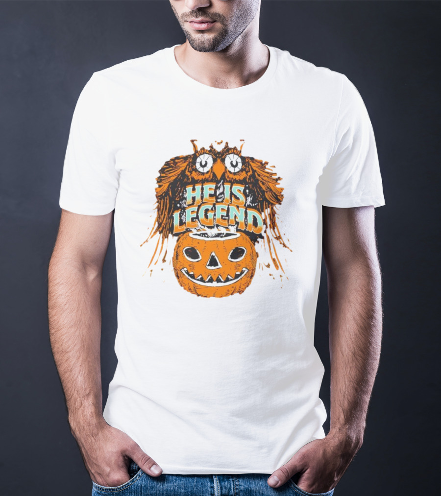 HE IS LEGEND Pumpkin Owl Halloween T-Shirt
