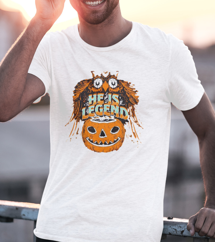 HE IS LEGEND Pumpkin Owl Halloween T-Shirt