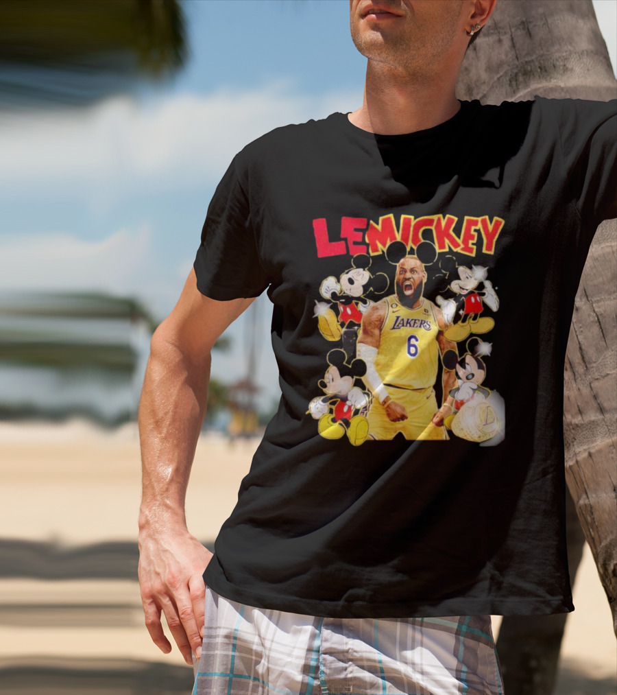 LeMickey LeBron James Lakers With Mickey Characters T-Shirt