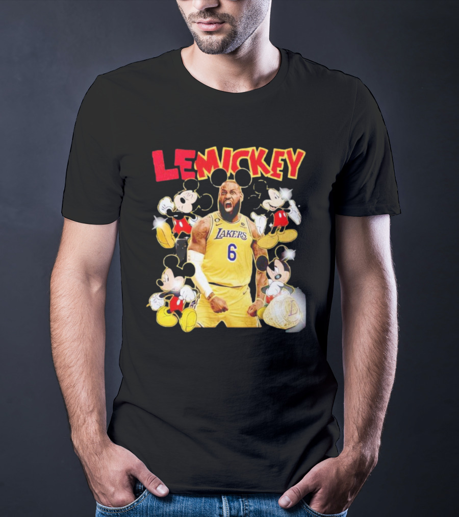 LeMickey LeBron James Lakers With Mickey Characters T-Shirt