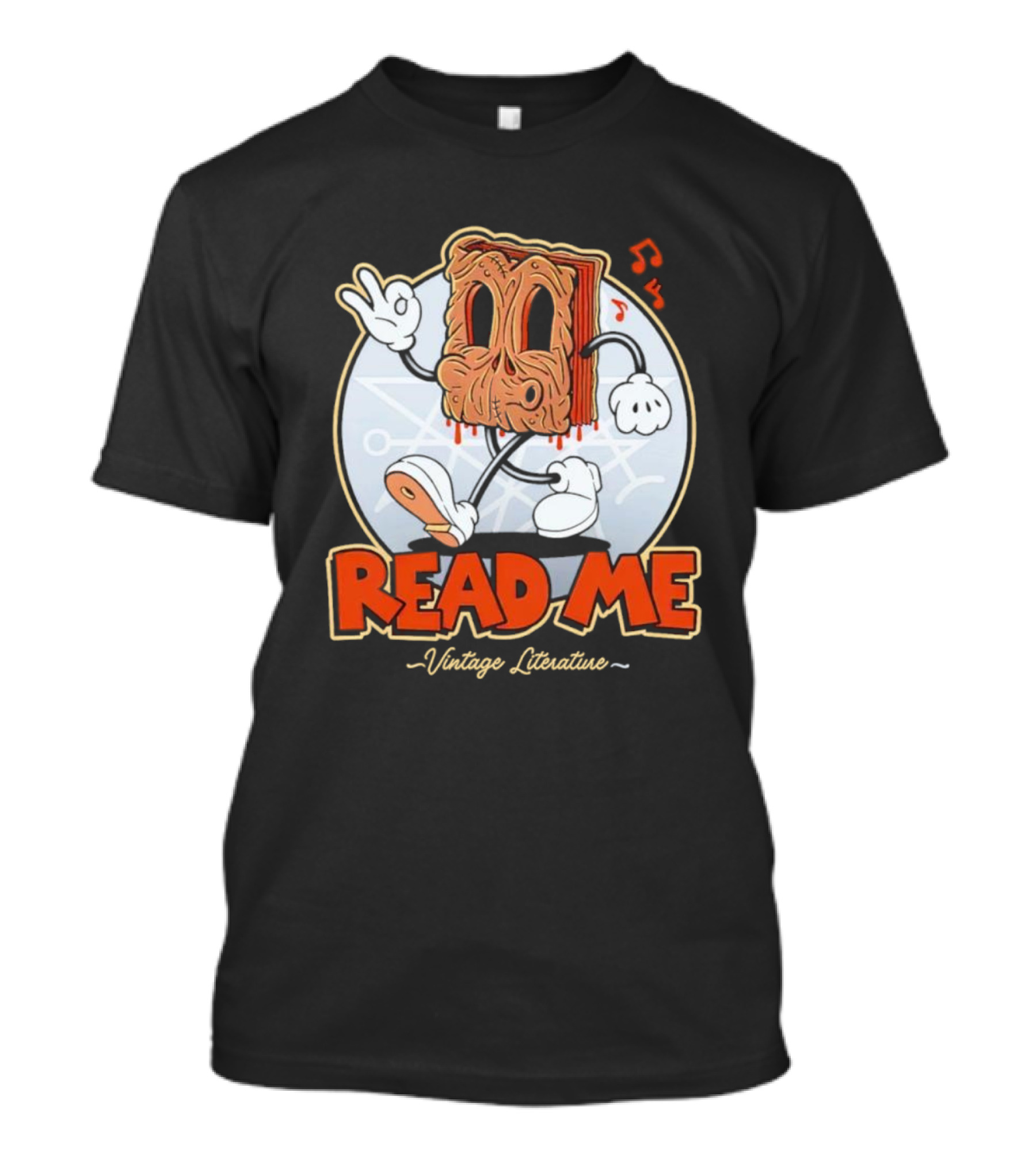Read Me Vintage Literature Cartoon Music Peace T-Shirt