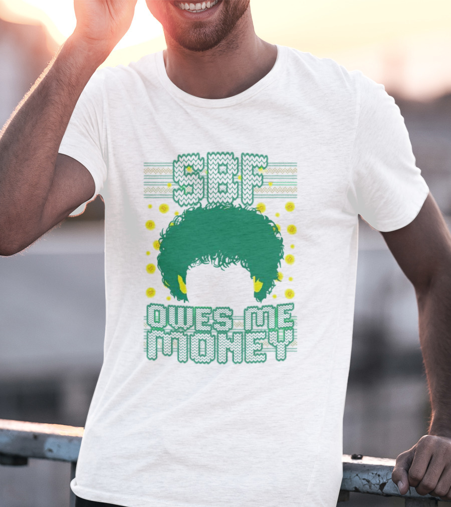 SBF Owes Me Money Christmas Sweater Style Green Hair Pixels T-Shirt