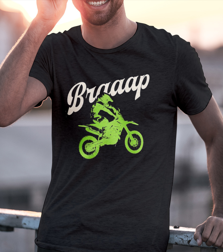 Braaap Moto Dirt Bike Racer In Action T-Shirt