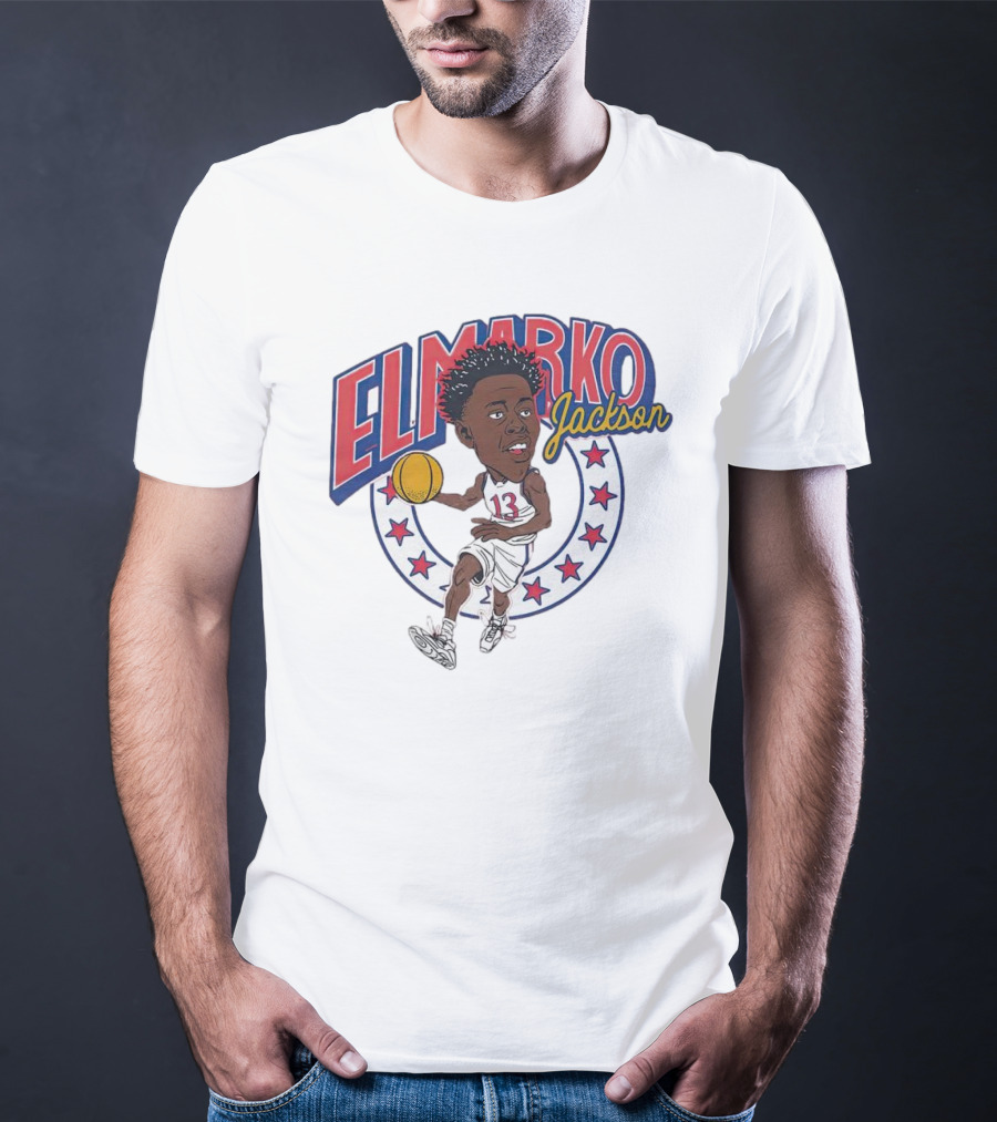 Elmarko Jackson Basketball Stars And Slam Dunk Action T-Shirt