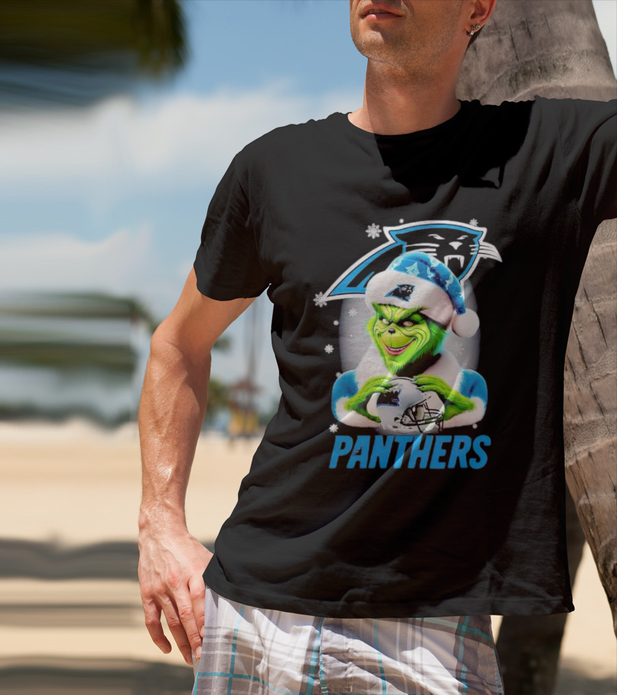 Grinch Carolina Panthers Christmas Fan T-Shirt