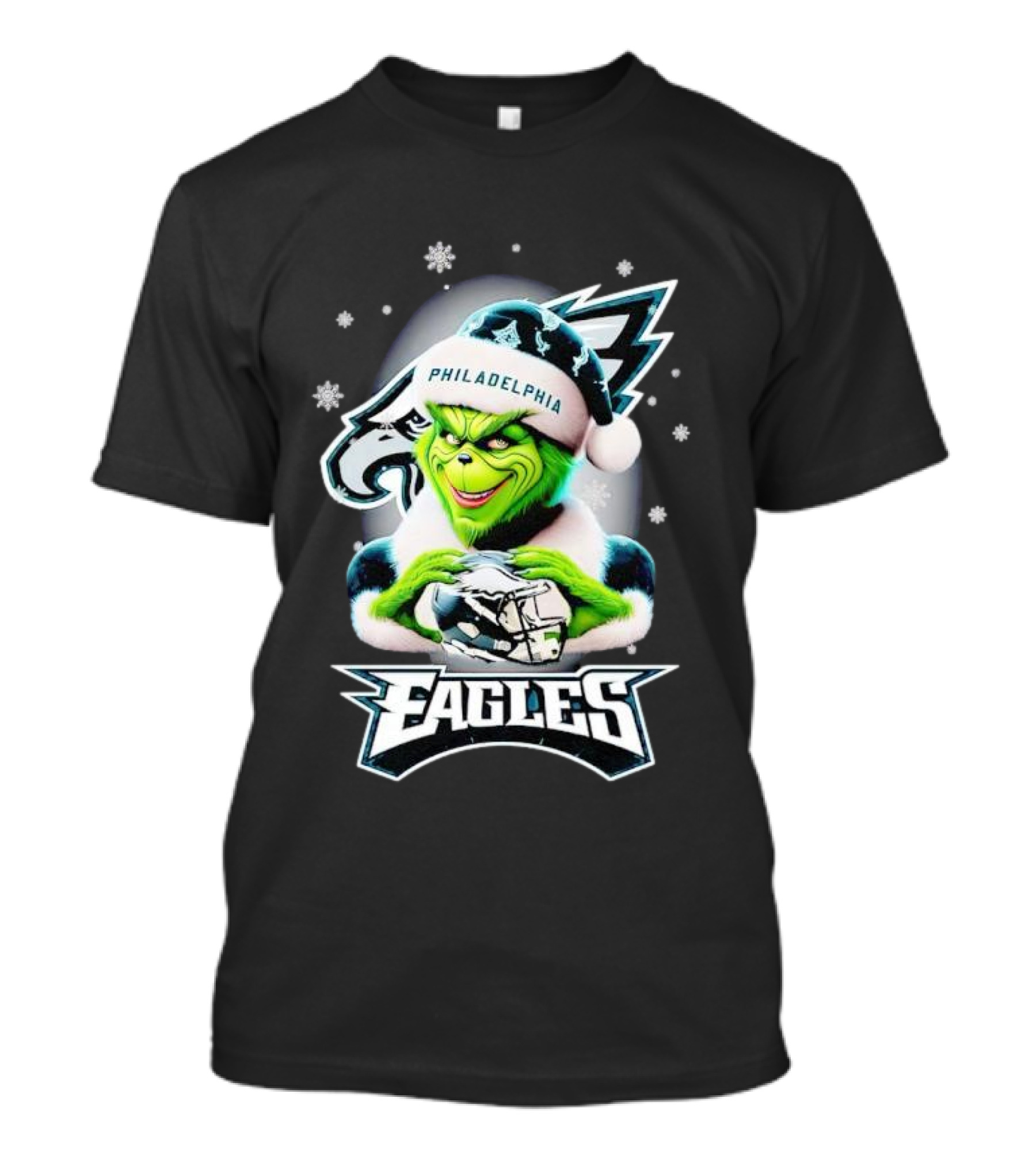 Philadelphia Eagles Grinch Christmas Snowflakes T-Shirt