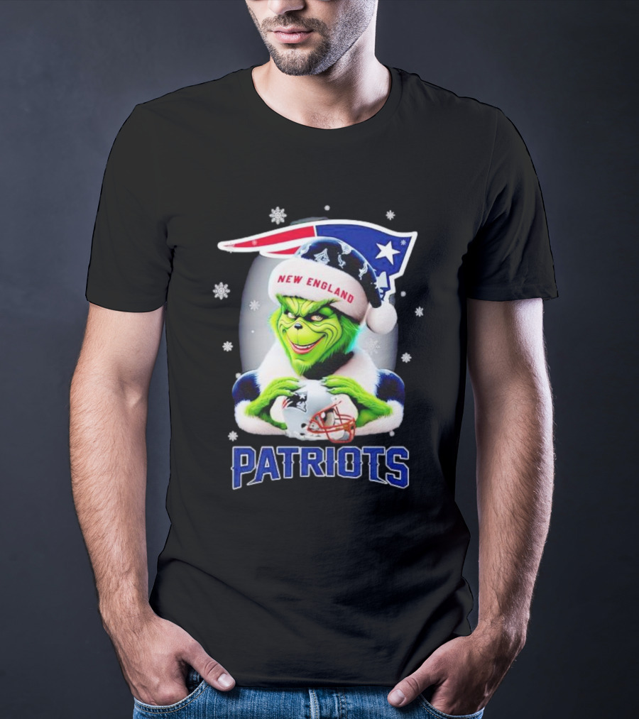 Grinch New England Patriots Christmas Fan T-Shirt