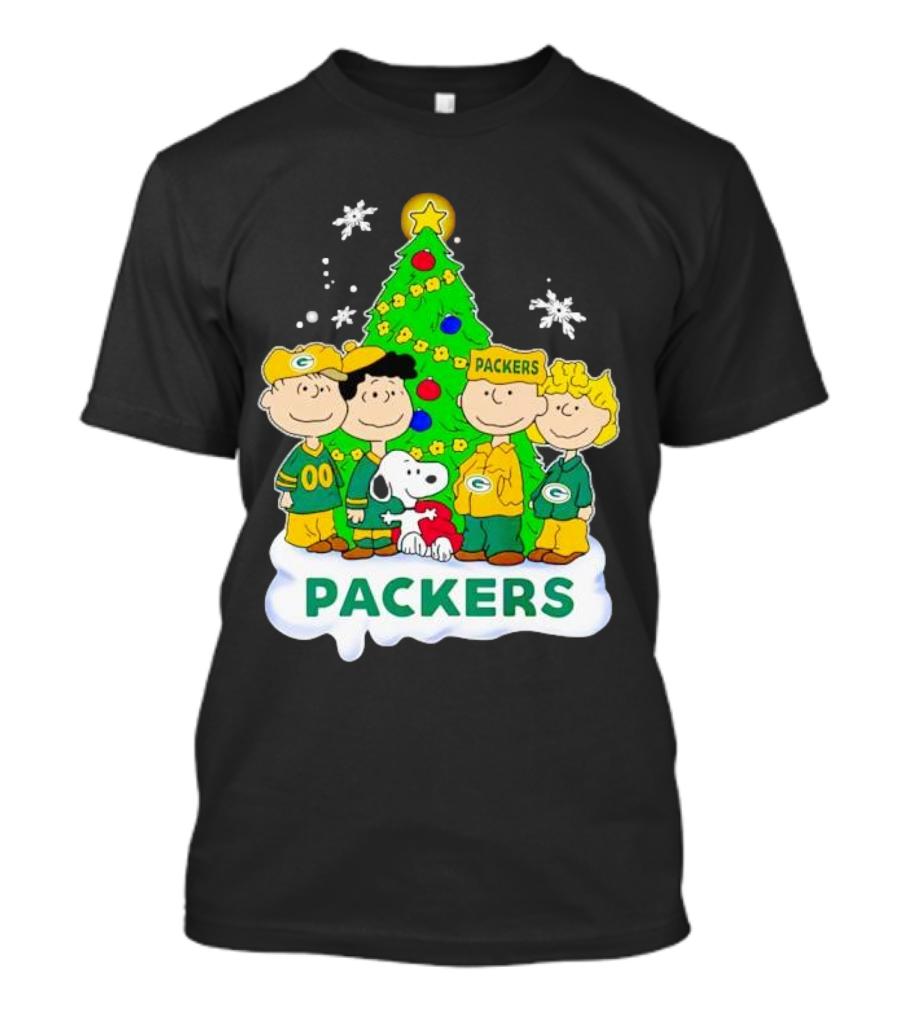 Packers Peanuts Characters Christmas Tree T-Shirt