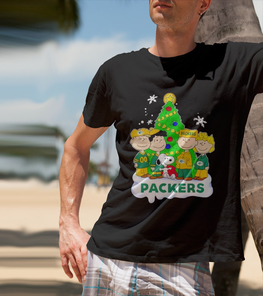 Packers Peanuts Characters Christmas Tree T-Shirt