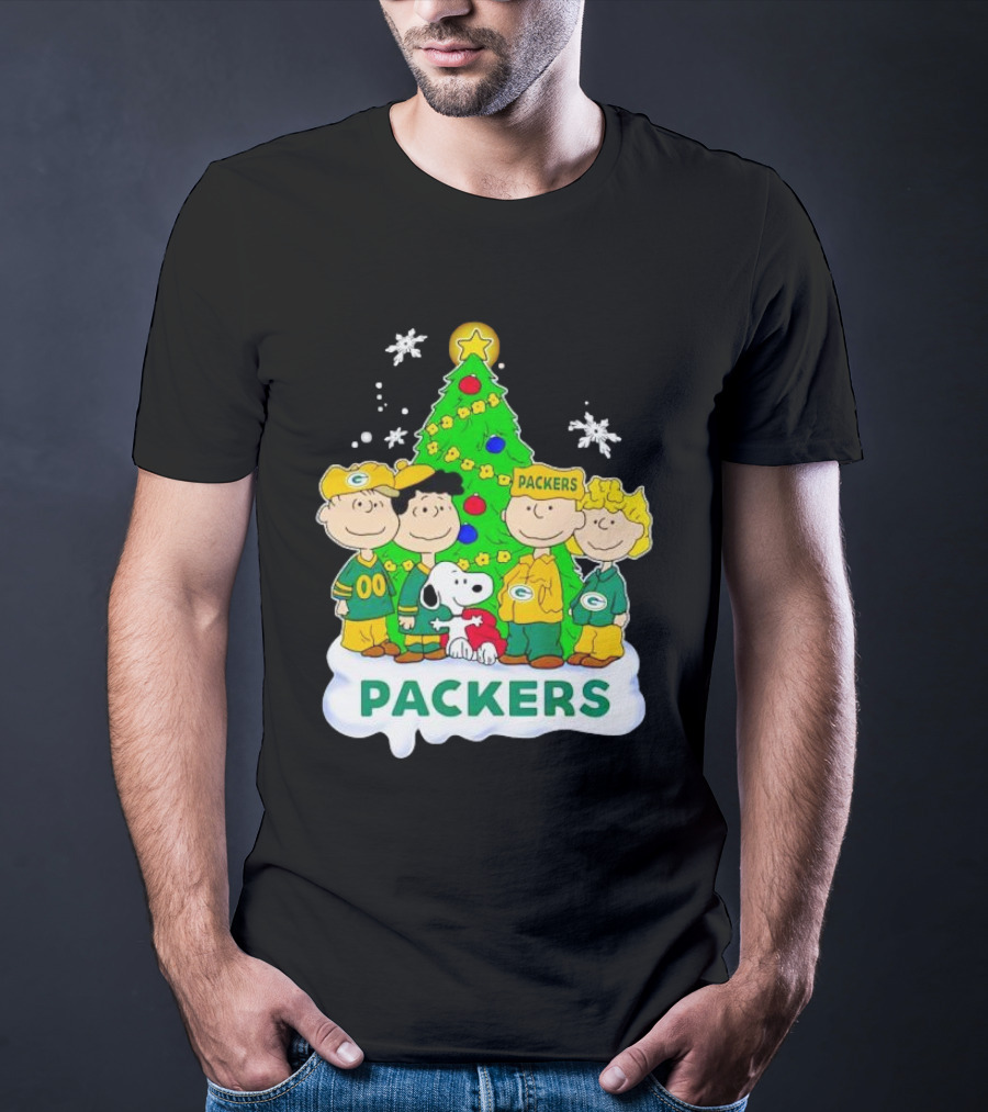 Packers Peanuts Characters Christmas Tree T-Shirt