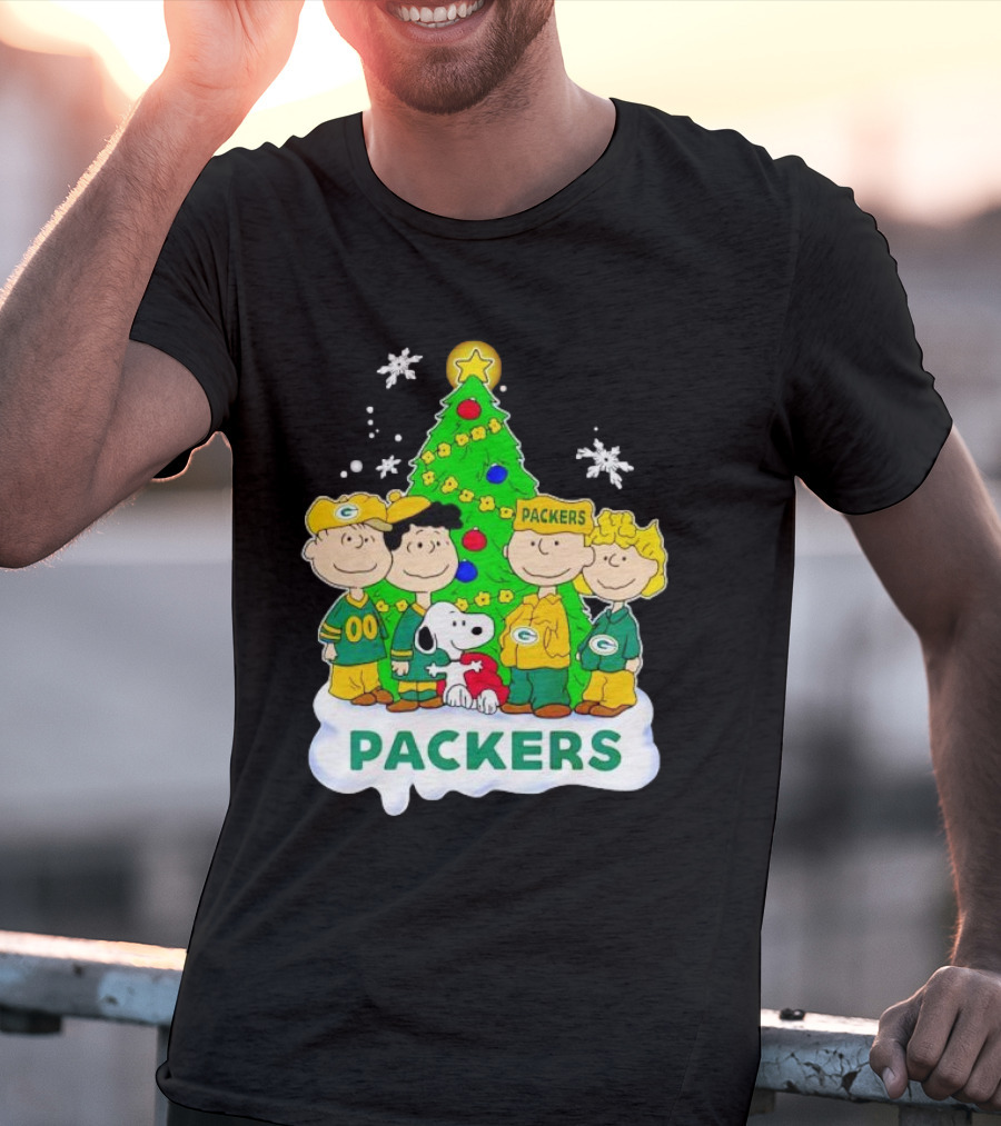 Packers Peanuts Characters Christmas Tree T-Shirt