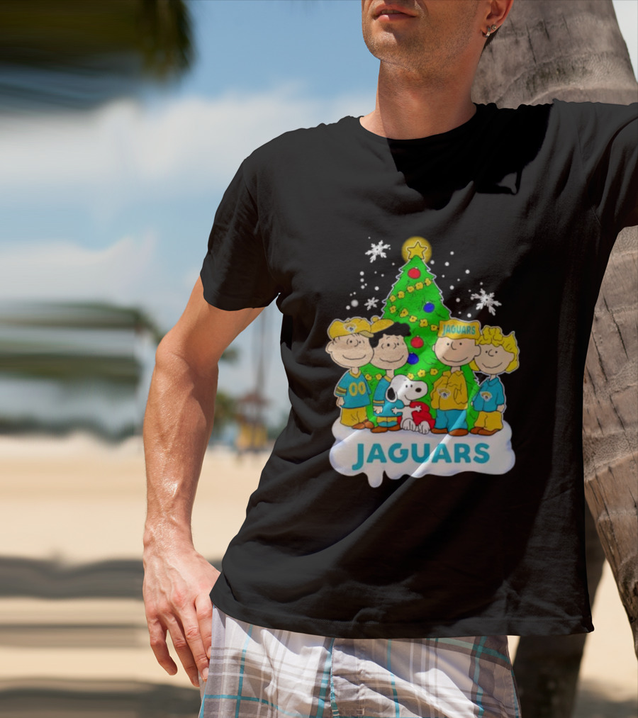 Peanuts Characters Jacksonville Jaguars Christmas Tree Jaguars T-Shirt