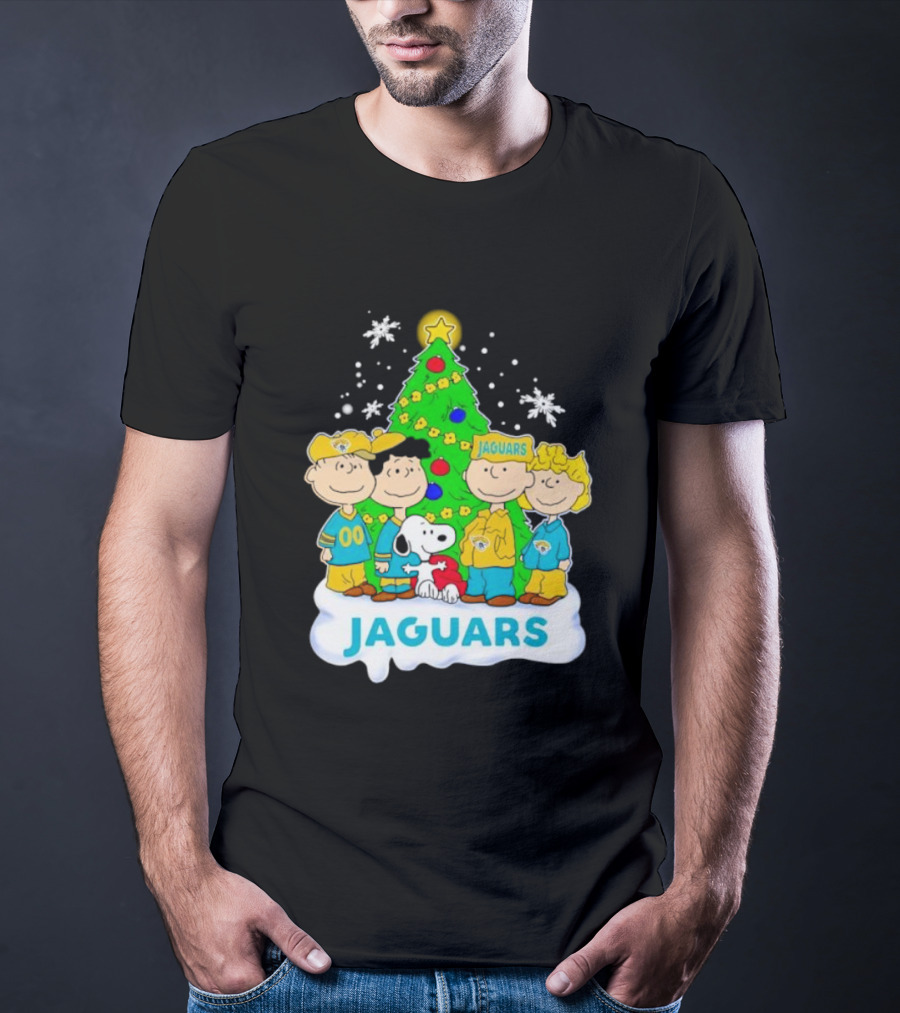 Peanuts Characters Jacksonville Jaguars Christmas Tree Jaguars T-Shirt