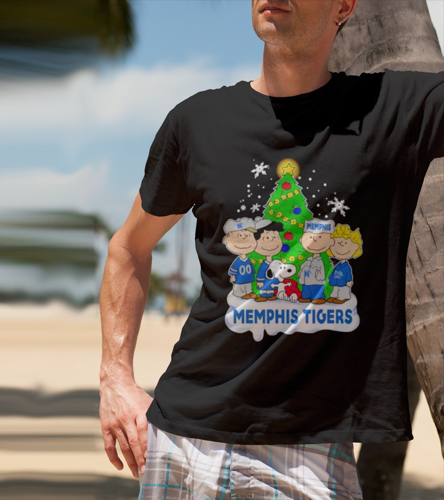 Peanuts Characters Memphis Tigers Christmas Tree T-Shirt