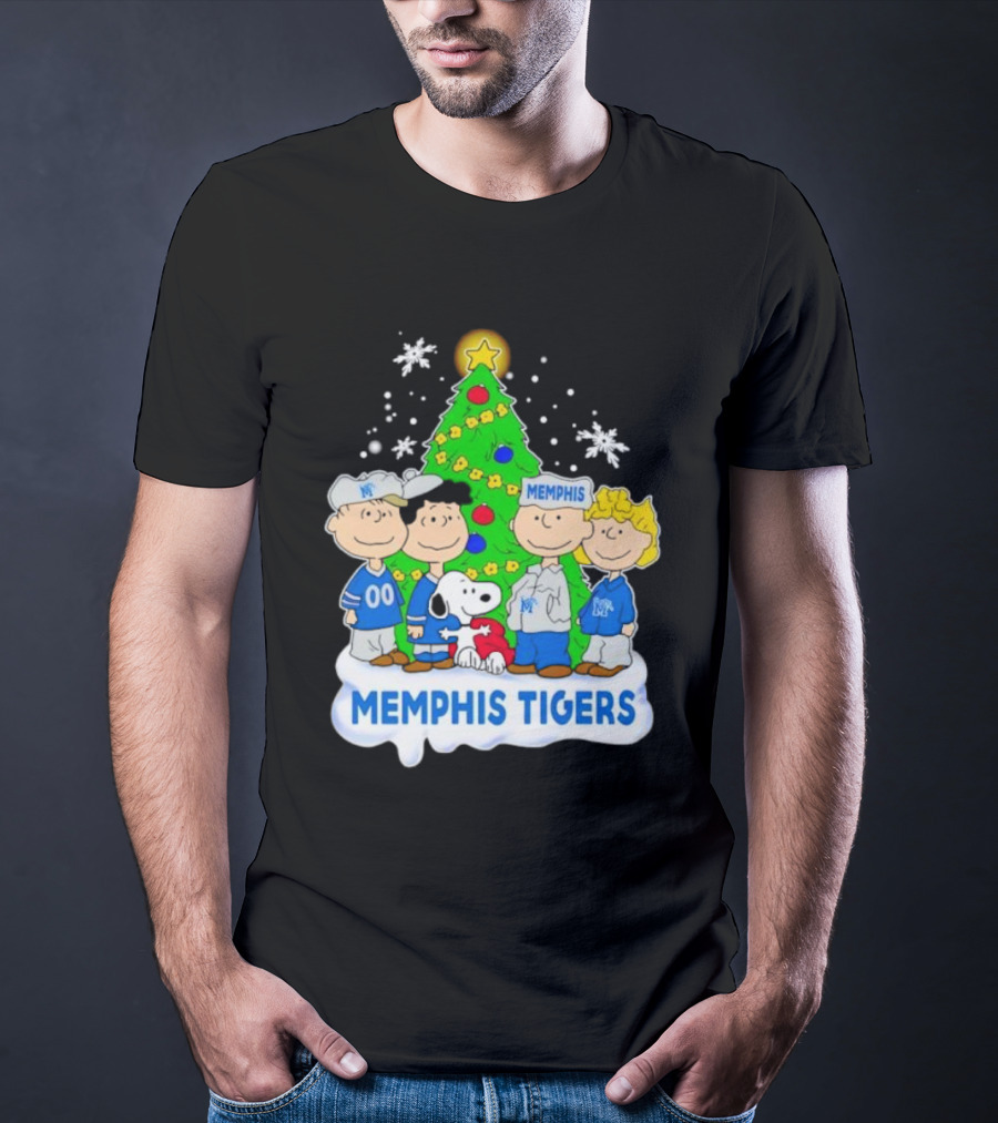 Peanuts Characters Memphis Tigers Christmas Tree T-Shirt