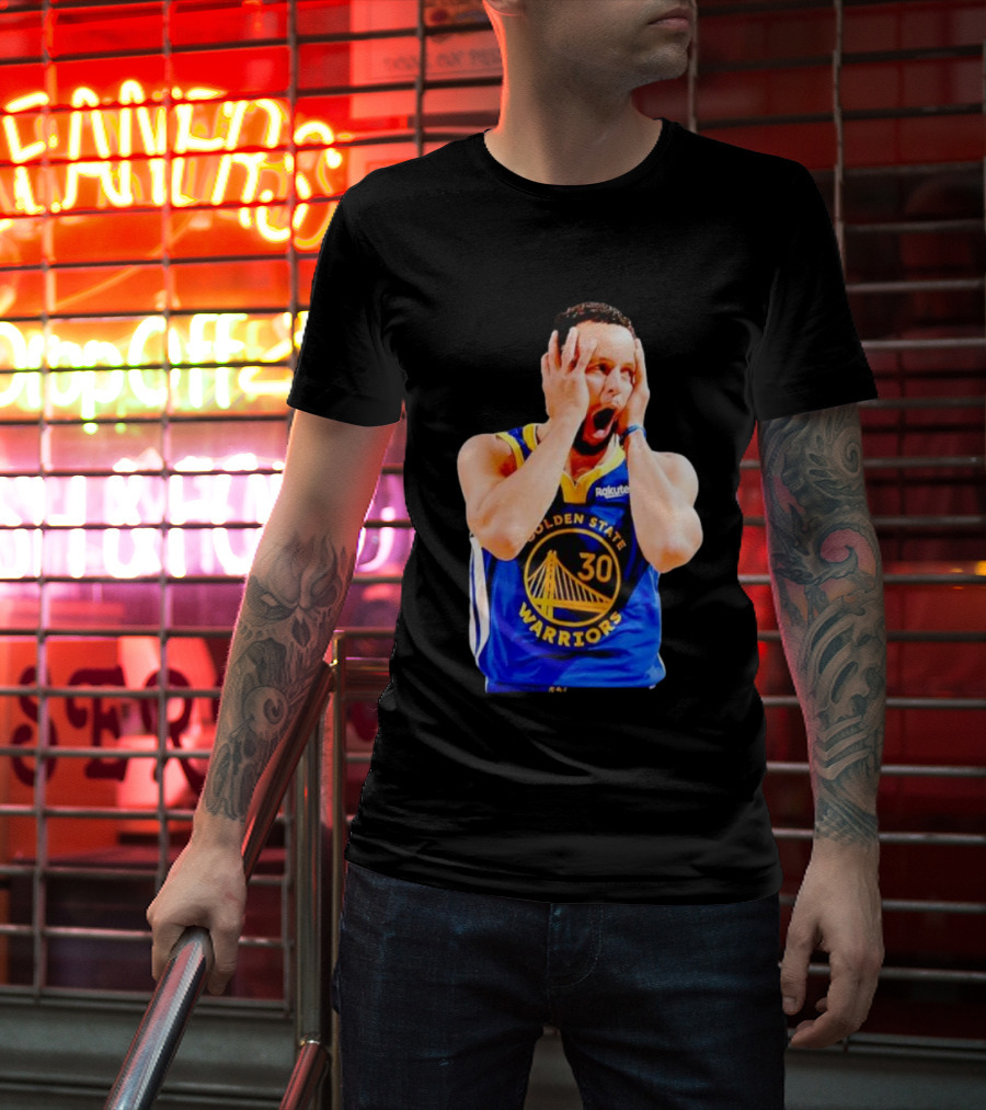 Golden State Warriors Stephen Curry 30 Reaction T-Shirt