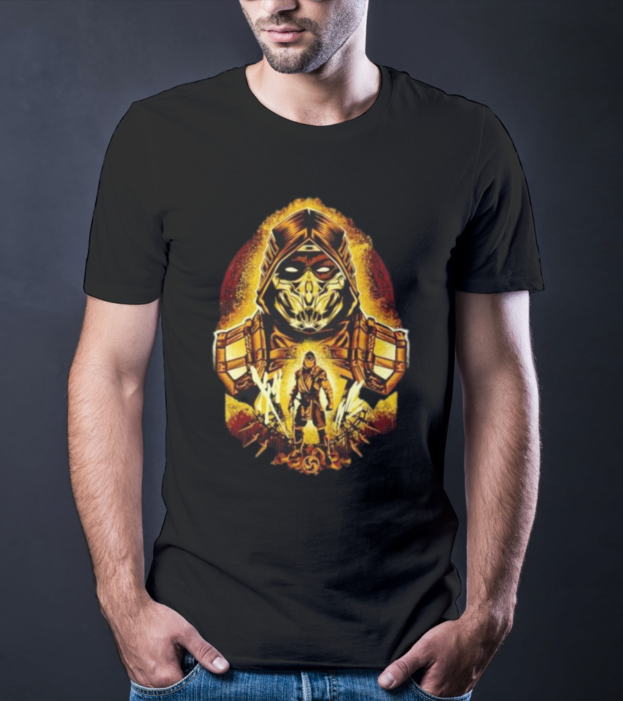 Mortal Kombat Scorpion Battle Stance Fiery Warrior T-Shirt