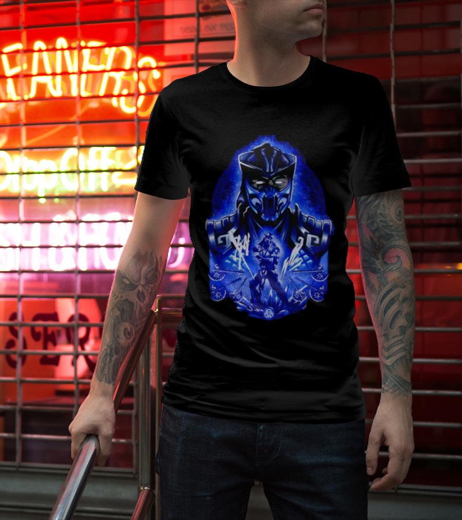 Attack Of SubZero Mortal Kombat Iconic Blue Warrior Battle T-Shirt