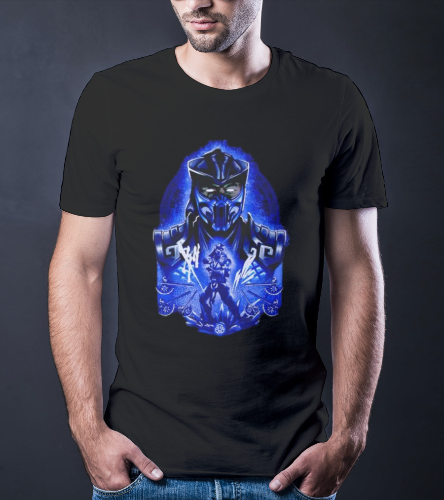 Attack Of SubZero Mortal Kombat Iconic Blue Warrior Battle T-Shirt