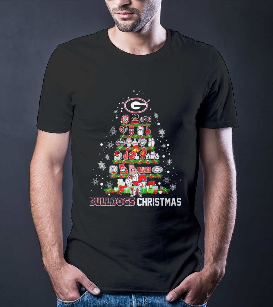 Georgia Bulldogs Dawgs Christmas Tree T-Shirt