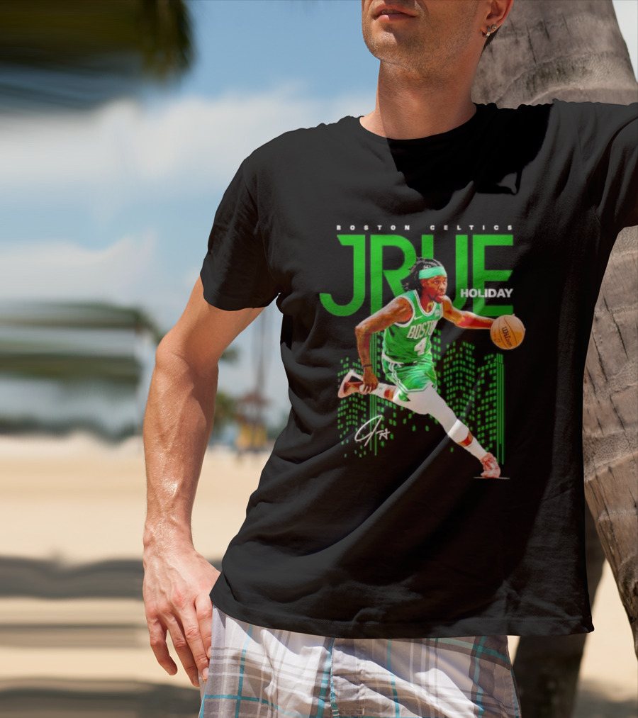 Boston Celtics Jrue Holiday Dribbling Action T-Shirt
