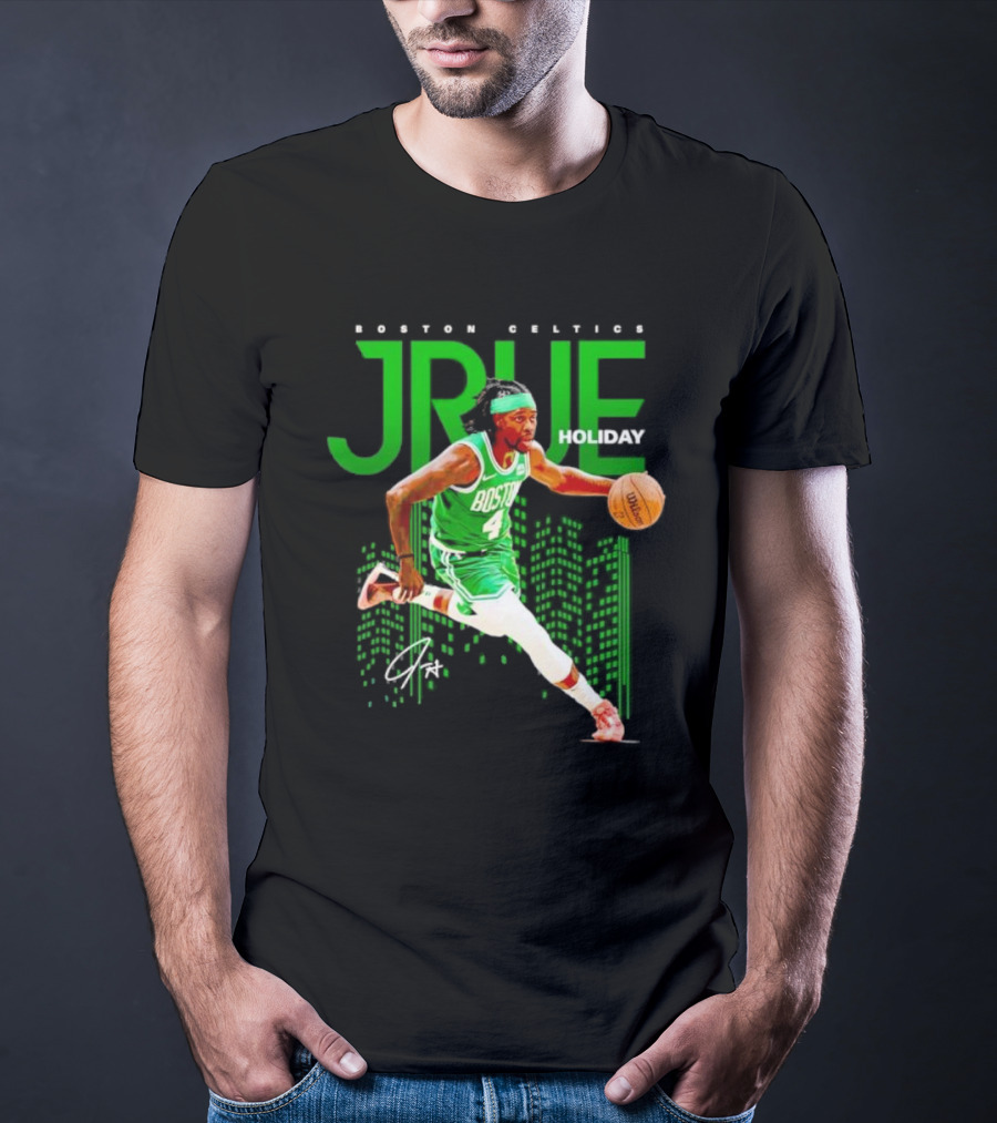 Boston Celtics Jrue Holiday Dribbling Action T-Shirt