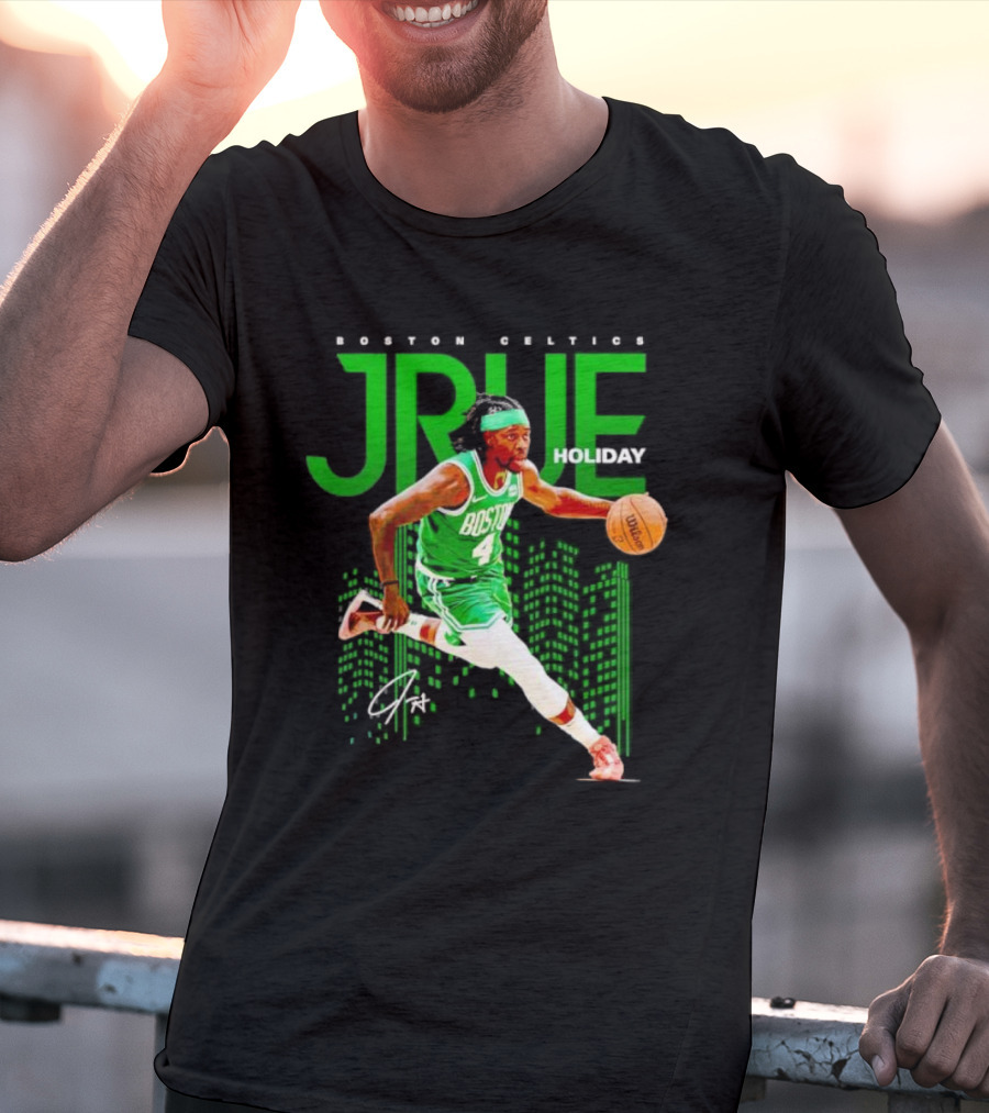 Boston Celtics Jrue Holiday Dribbling Action T-Shirt