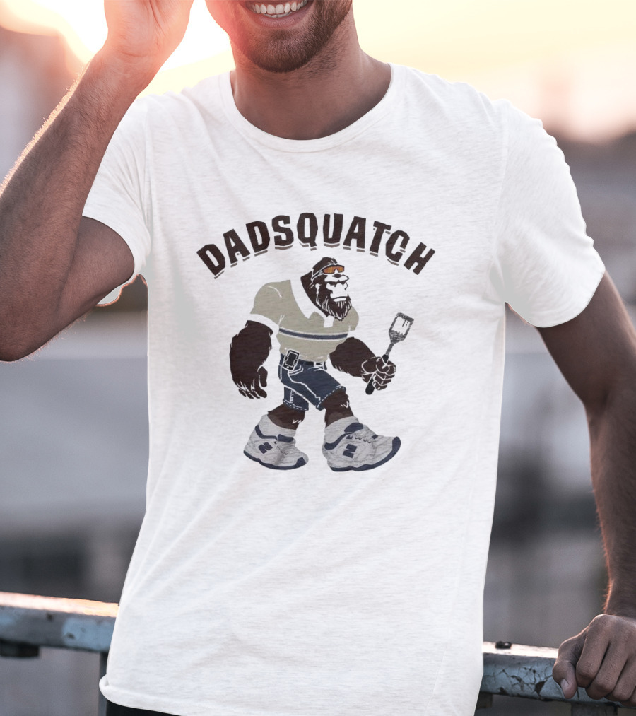 Dadsquatch Bigfoot Sasquatch Sporty Sneaker BBQ Spatula T-Shirt