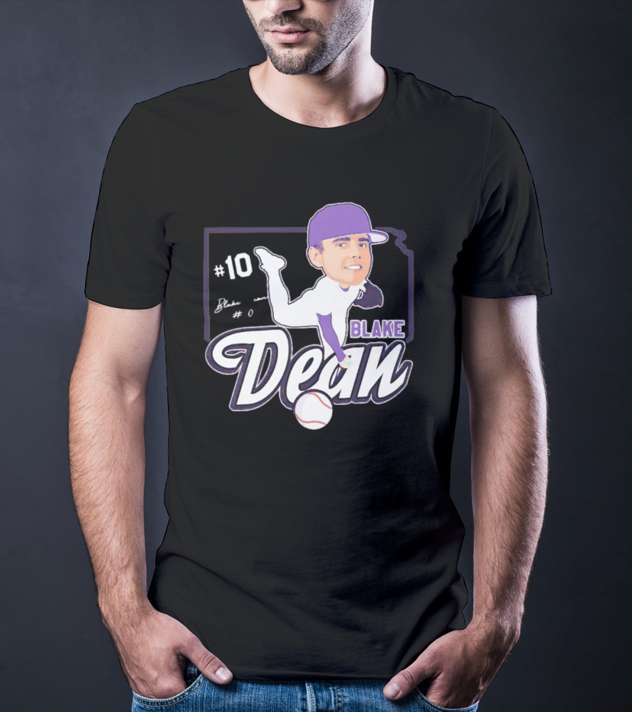 Blake Dean #10 Caricature Signature Baseball T-Shirt