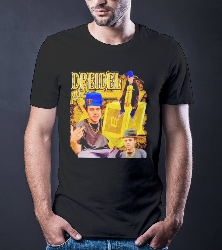 Dreidel Man Vintage Star Yellow Dreidel Hat T-Shirt
