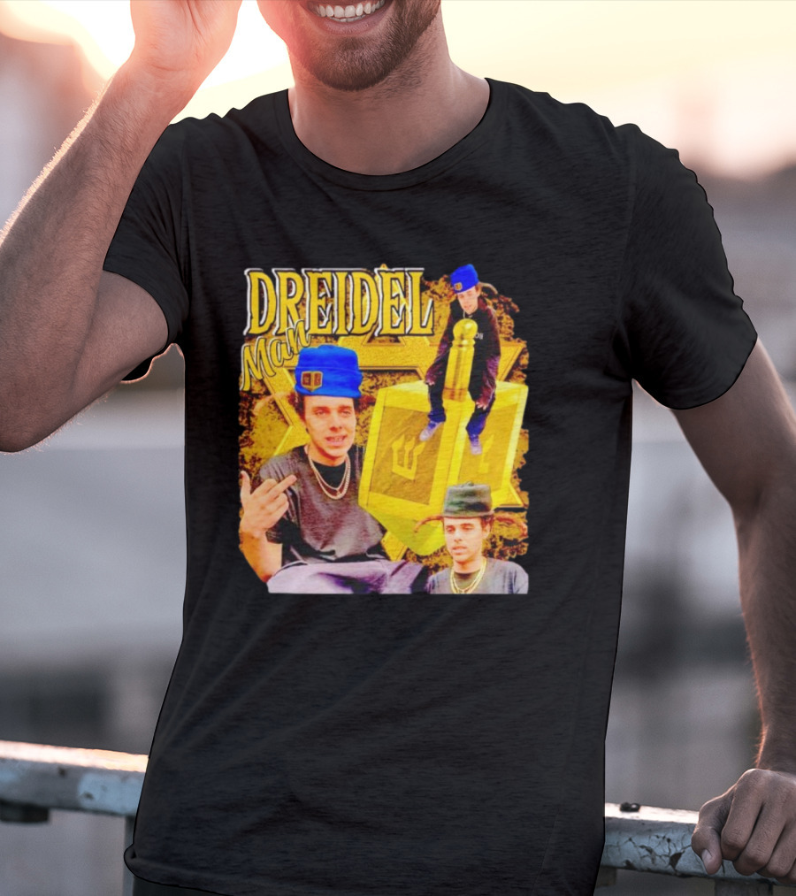 Dreidel Man Vintage Star Yellow Dreidel Hat T-Shirt