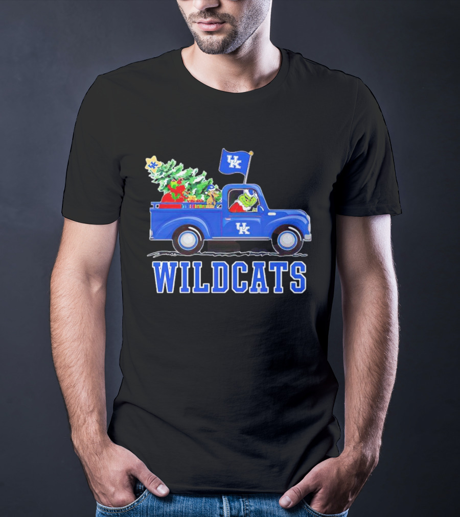 Grinch Driving Christmas Truck UK Wildcats T-Shirt