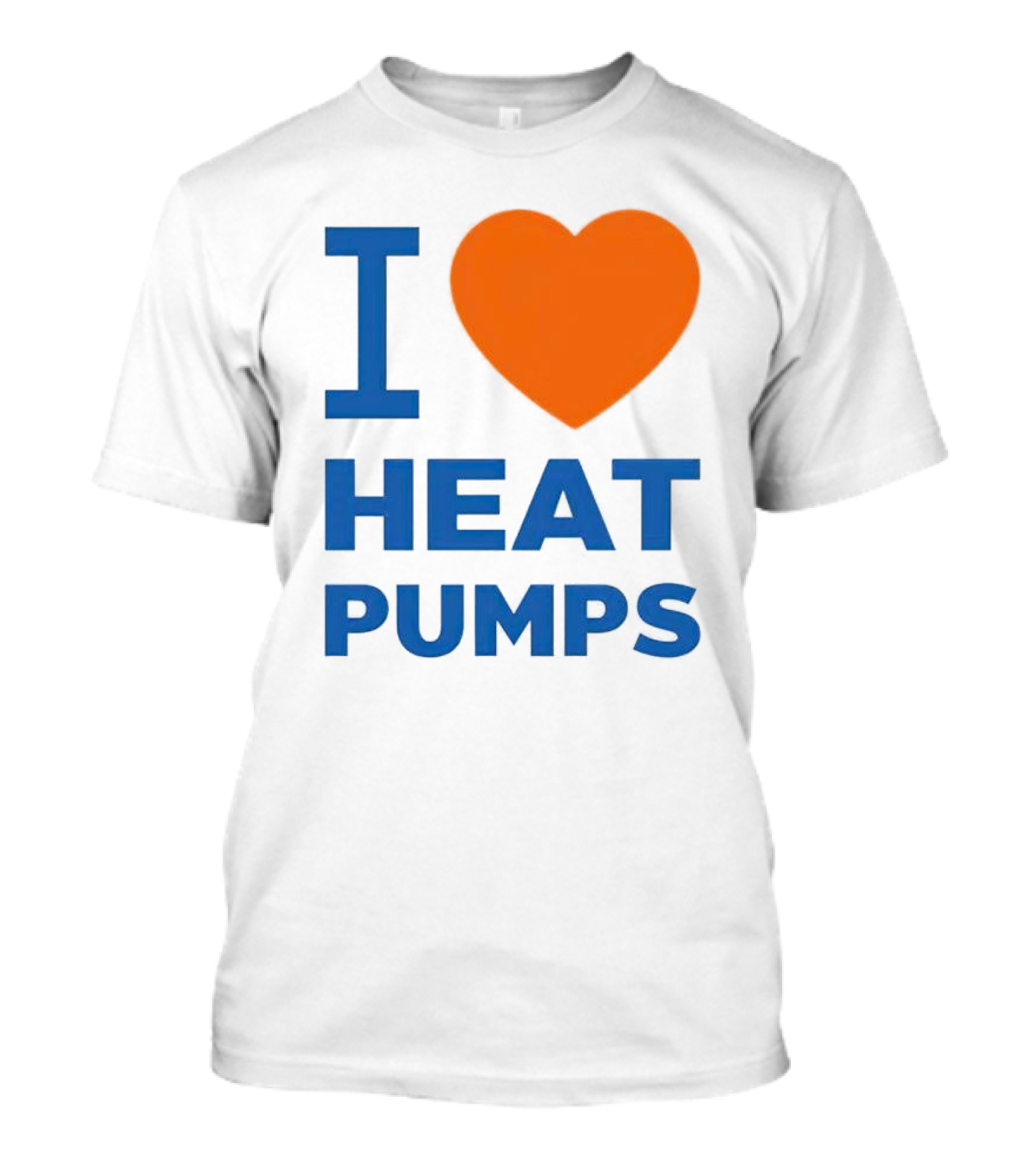 I Heart Heat Pumps Bold Blue Orange T-Shirt