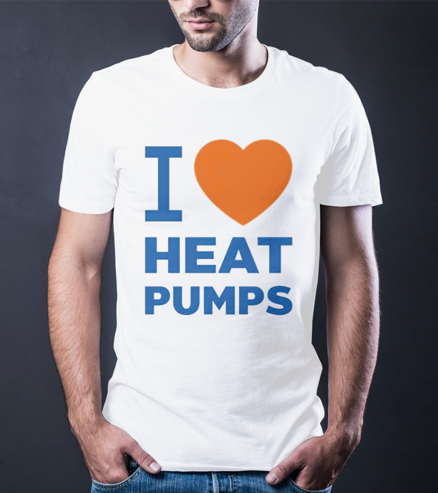 I Heart Heat Pumps Bold Blue Orange T-Shirt