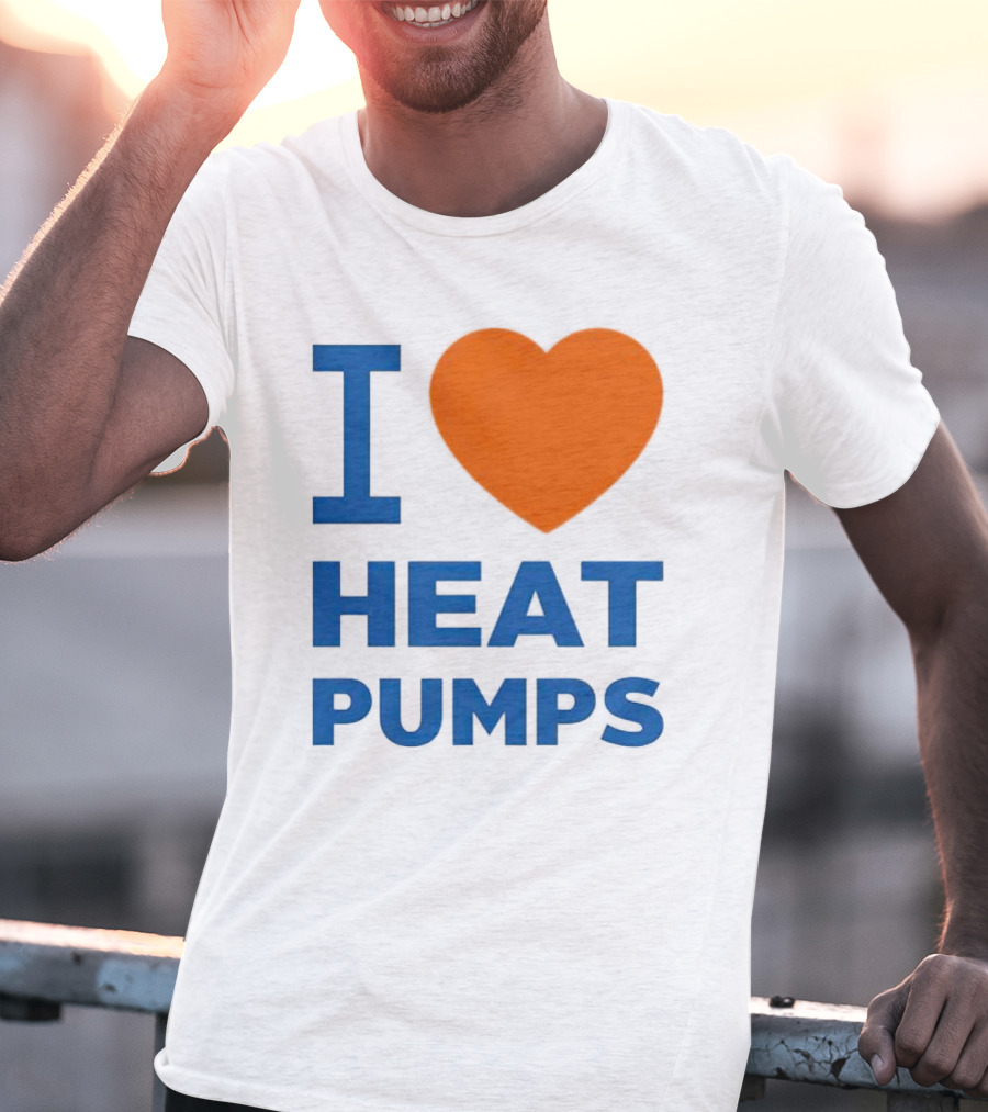 I Heart Heat Pumps Bold Blue Orange T-Shirt