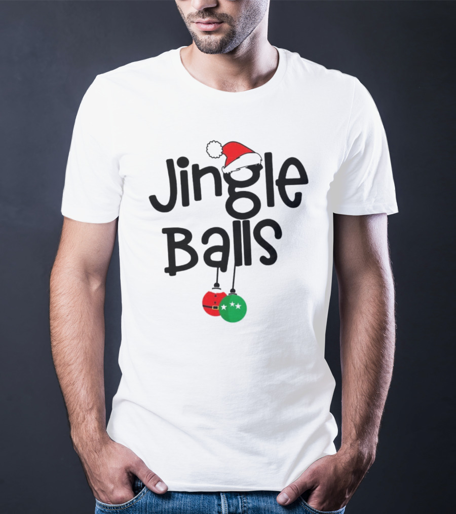 Jingle Balls Christmas Santa Hat Red Green Ornaments T-Shirt