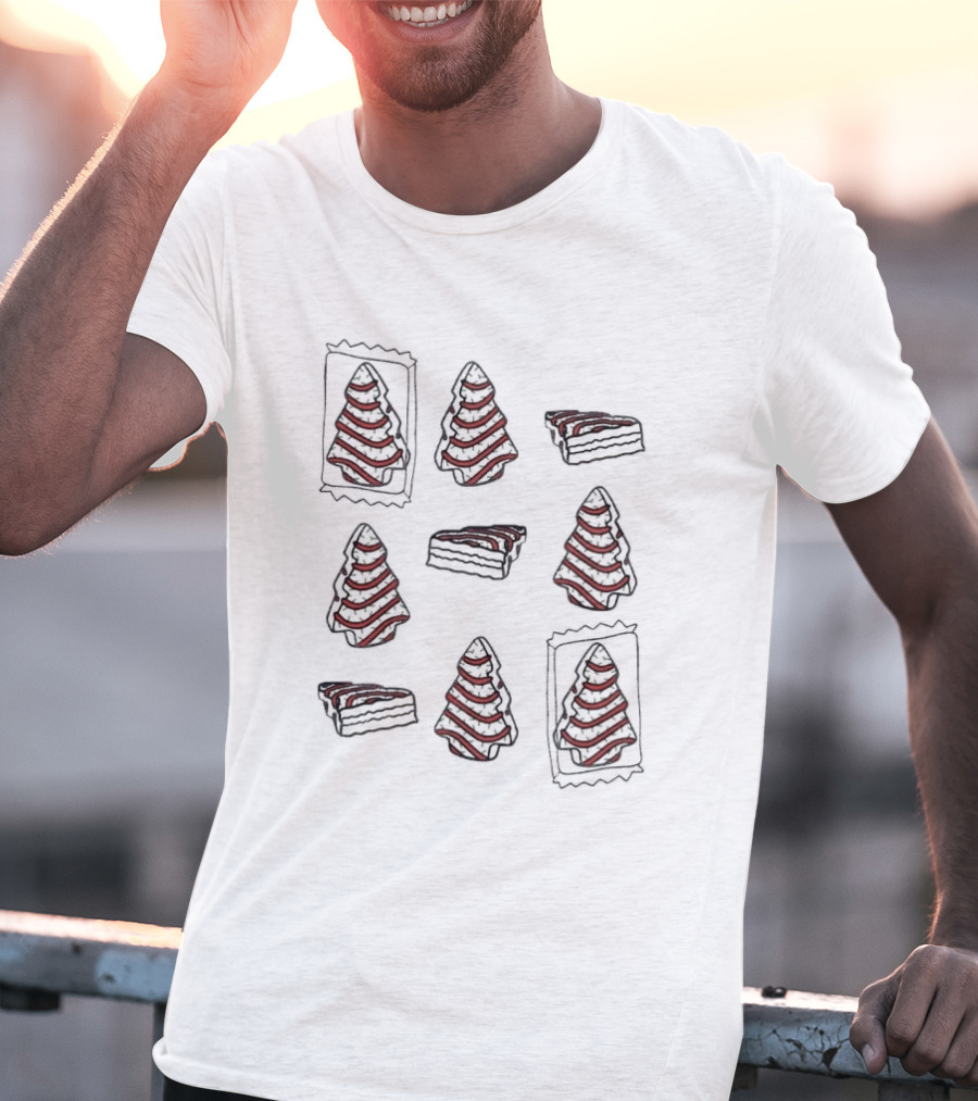 Christmas Tree Cakes Snack Pattern Christmas Holiday T-Shirt