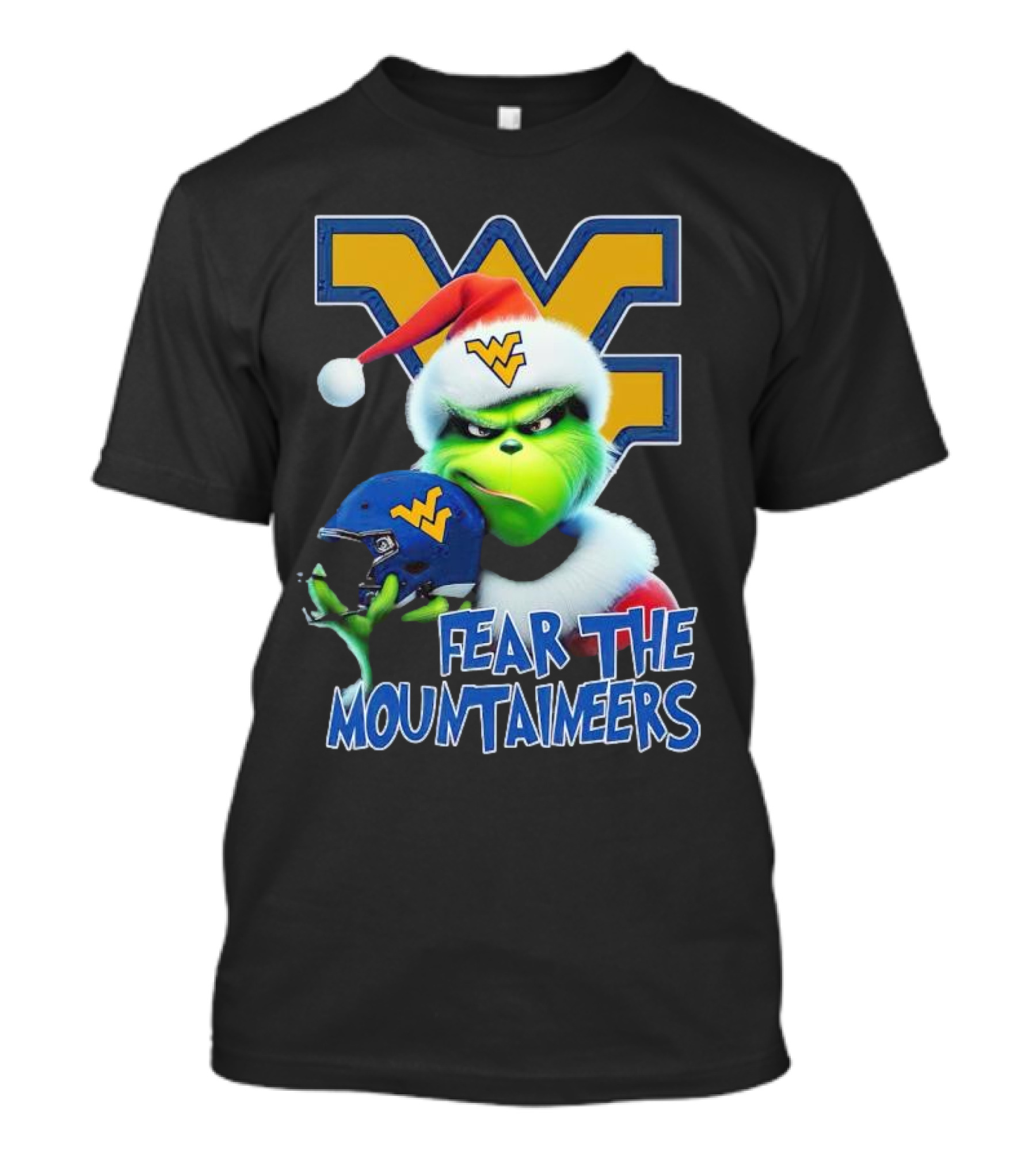 Grinch Fear The Mountaineers West Virginia Christmas Holiday T-Shirt