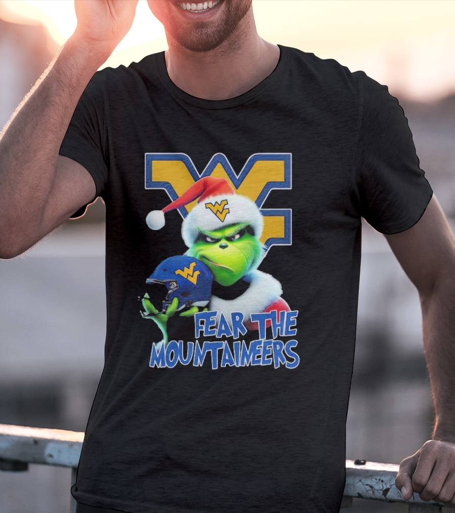 Grinch Fear The Mountaineers West Virginia Christmas Holiday T-Shirt