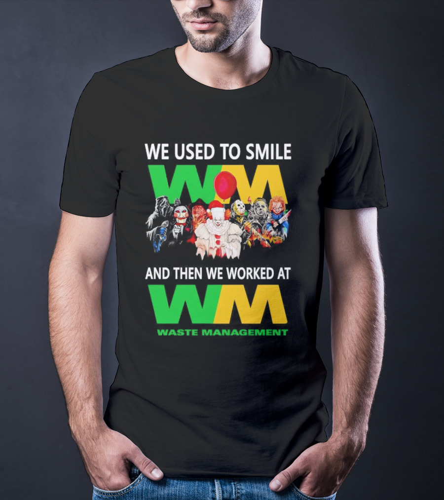 We Used To Smile Horror Characters Worked At Waste Management Christmas T-Shirt