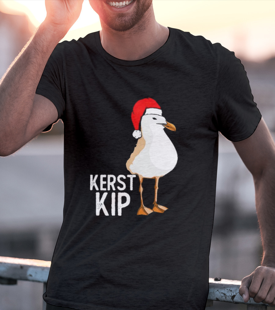 Kerst Kip Santa Hat Christmas Bird T-Shirt