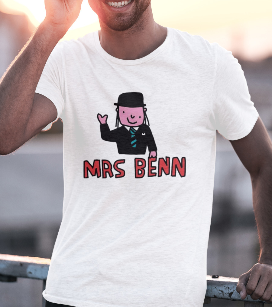 Mrs Benn Cartoon Character In Suit And Tie With Black Bowler Hat T-Shirt