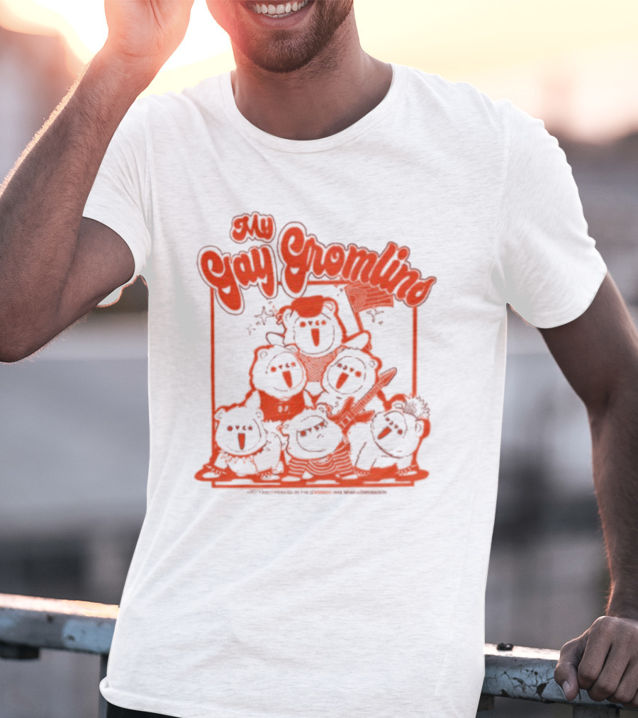 My Gay Gromlins Colorful Cartoon Creatures With Orange Outlines T-Shirt
