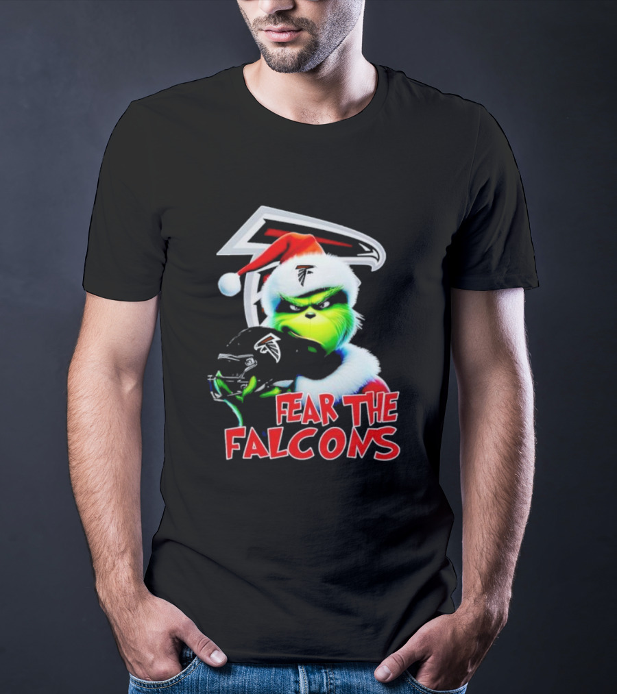 Atlanta Falcons Grinch Santa Fear The Falcons NFL T-Shirt