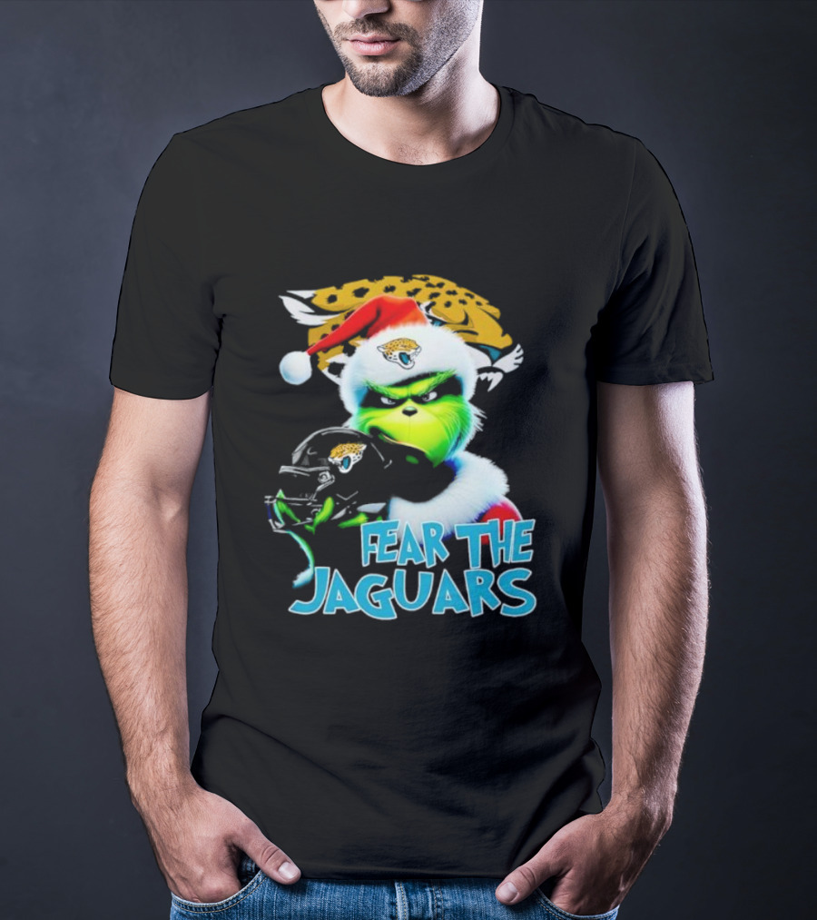 Santa Grinch Fear The Jaguars Jacksonville Jaguars NFL T-Shirt