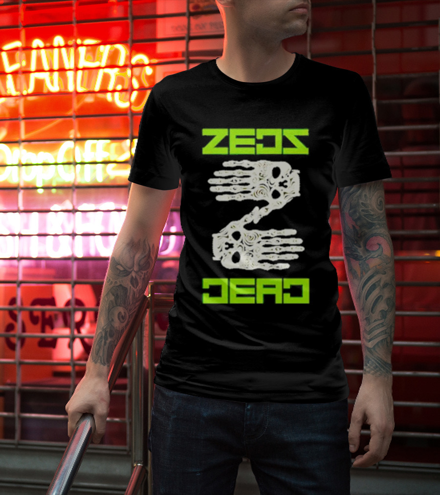 Zeds Dead Skeleton Hands Neon Typography T-Shirt