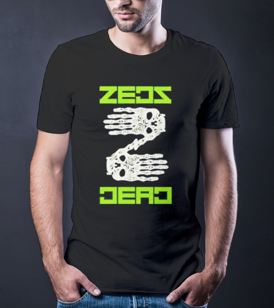 Zeds Dead Skeleton Hands Neon Typography T-Shirt