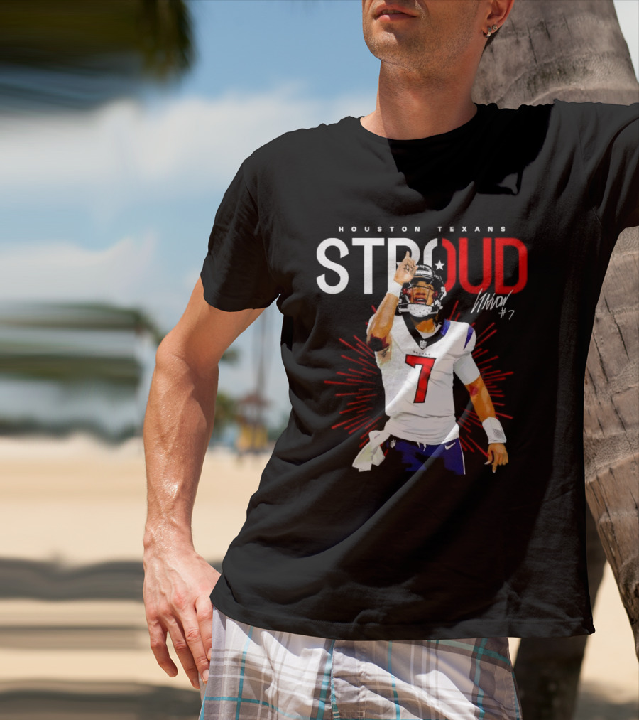 Houston Texans Cj Stroud #7 Signature Visionary Leader T-Shirt