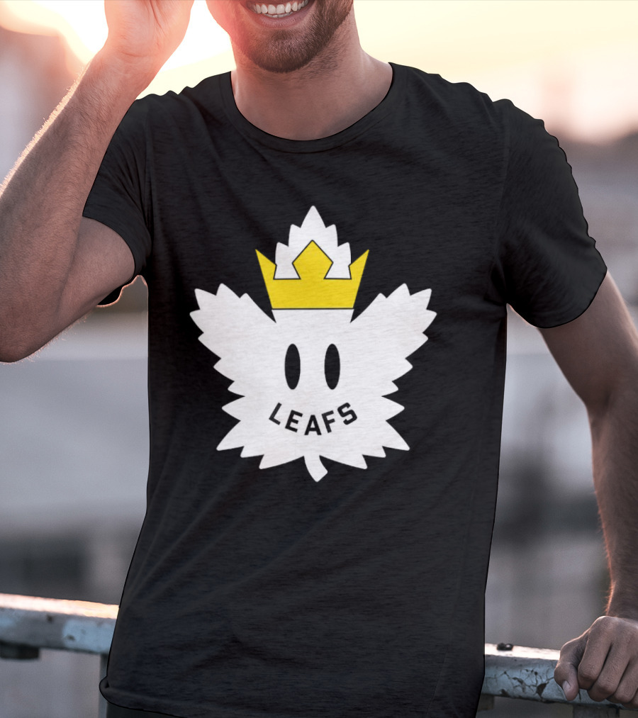 Leafs White Crown Face Emblem T-Shirt