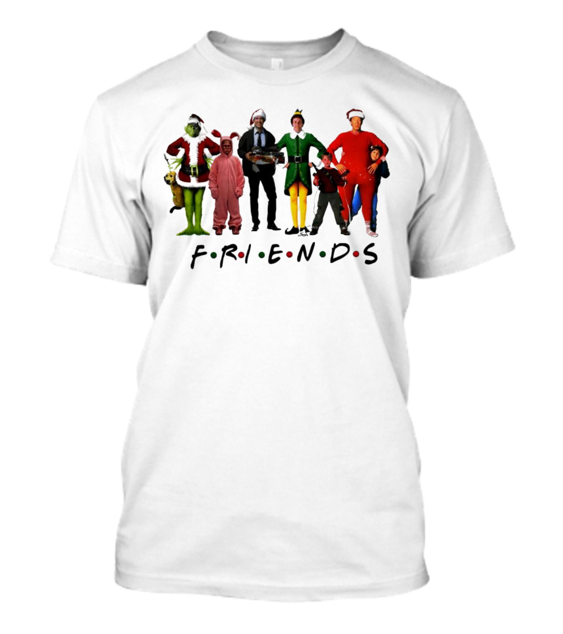 Friends Movie Character Holiday Mashup T-Shirt
